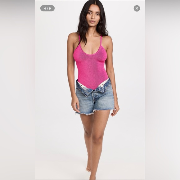 3/$30 NWT Good American Always Fits Sculpt One Piece Swimsuit Pink Size 00/0 - Picture 3 of 12